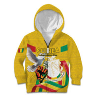 Personalized Guinea Independence Day Kid Hoodie Coat Of Arms With African Pattern - Wonder Print Shop