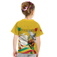 Personalized Guinea Independence Day Kid T Shirt Coat Of Arms With African Pattern - Wonder Print Shop