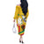 Personalized Guinea Independence Day Off The Shoulder Long Sleeve Dress Coat Of Arms With African Pattern - Wonder Print Shop