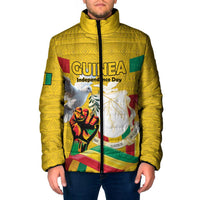 Personalized Guinea Independence Day Padded Jacket Coat Of Arms With African Pattern - Wonder Print Shop