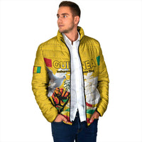 Personalized Guinea Independence Day Padded Jacket Coat Of Arms With African Pattern - Wonder Print Shop