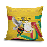 Guinea Independence Day Pillow Cover Coat Of Arms With African Pattern - Wonder Print Shop