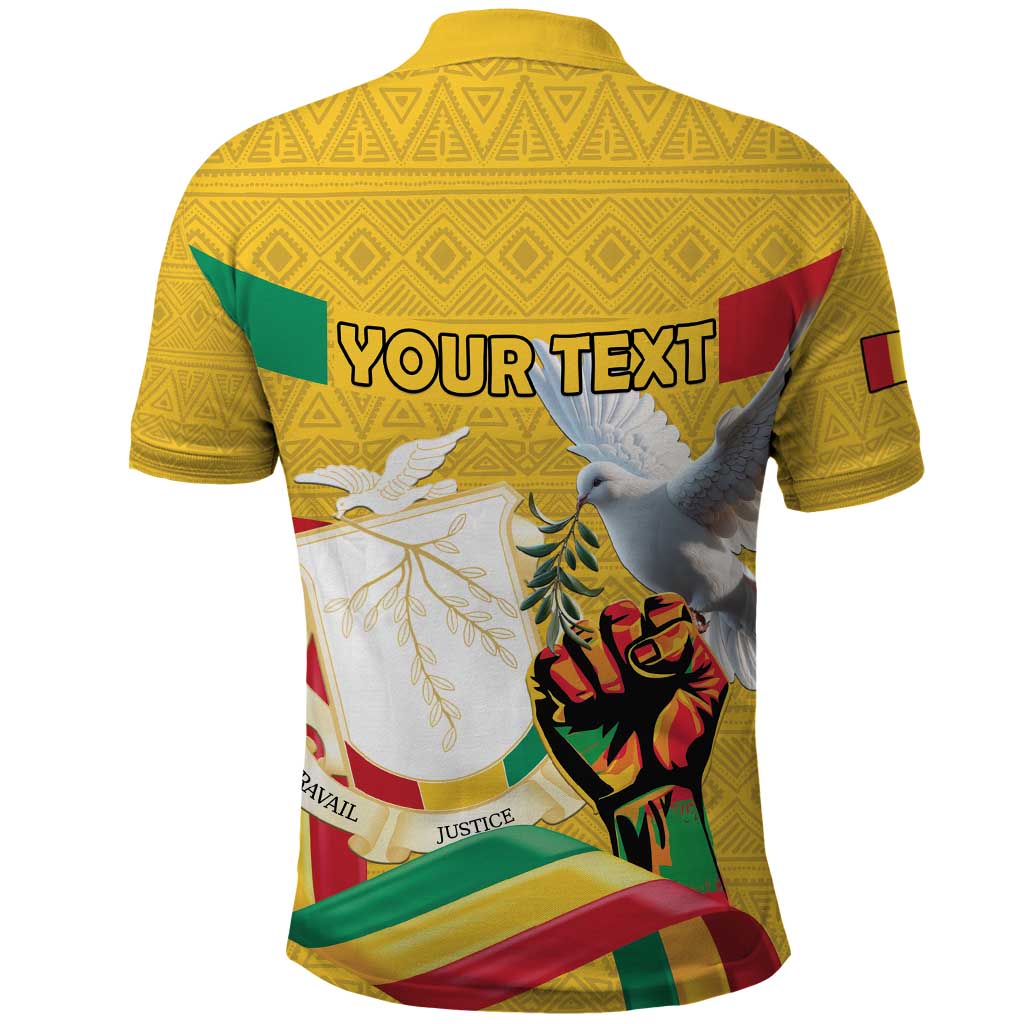 Personalized Guinea Independence Day Polo Shirt Coat Of Arms With African Pattern - Wonder Print Shop