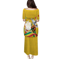 Personalized Guinea Independence Day Puletasi Coat Of Arms With African Pattern - Wonder Print Shop