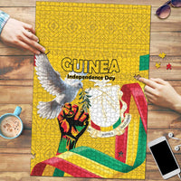 Guinea Independence Day Puzzle Coat Of Arms With African Pattern - Wonder Print Shop