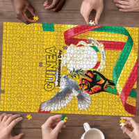 Guinea Independence Day Puzzle Coat Of Arms With African Pattern - Wonder Print Shop