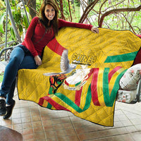 Guinea Independence Day Quilt Coat Of Arms With African Pattern - Wonder Print Shop