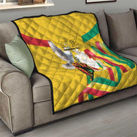 Guinea Independence Day Quilt Coat Of Arms With African Pattern - Wonder Print Shop
