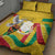 Guinea Independence Day Quilt Bed Set Coat Of Arms With African Pattern - Wonder Print Shop