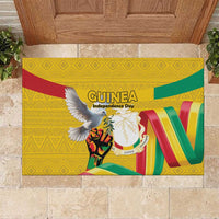 Guinea Independence Day Rubber Doormat Coat Of Arms With African Pattern - Wonder Print Shop