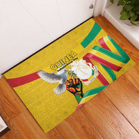 Guinea Independence Day Rubber Doormat Coat Of Arms With African Pattern - Wonder Print Shop
