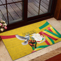 Guinea Independence Day Rubber Doormat Coat Of Arms With African Pattern - Wonder Print Shop