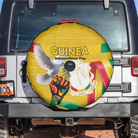 Guinea Independence Day Spare Tire Cover Coat Of Arms With African Pattern - Wonder Print Shop