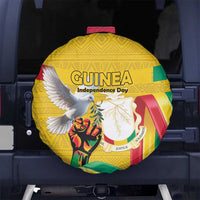 Guinea Independence Day Spare Tire Cover Coat Of Arms With African Pattern - Wonder Print Shop