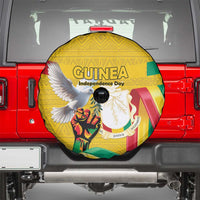 Guinea Independence Day Spare Tire Cover Coat Of Arms With African Pattern - Wonder Print Shop