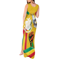 Personalized Guinea Independence Day Tank Maxi Dress Coat Of Arms With African Pattern - Wonder Print Shop