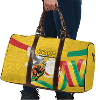 Guinea Independence Day Travel Bag Coat Of Arms With African Pattern - Wonder Print Shop