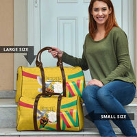 Guinea Independence Day Travel Bag Coat Of Arms With African Pattern - Wonder Print Shop