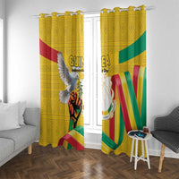Guinea Independence Day Window Curtain Coat Of Arms With African Pattern - Wonder Print Shop