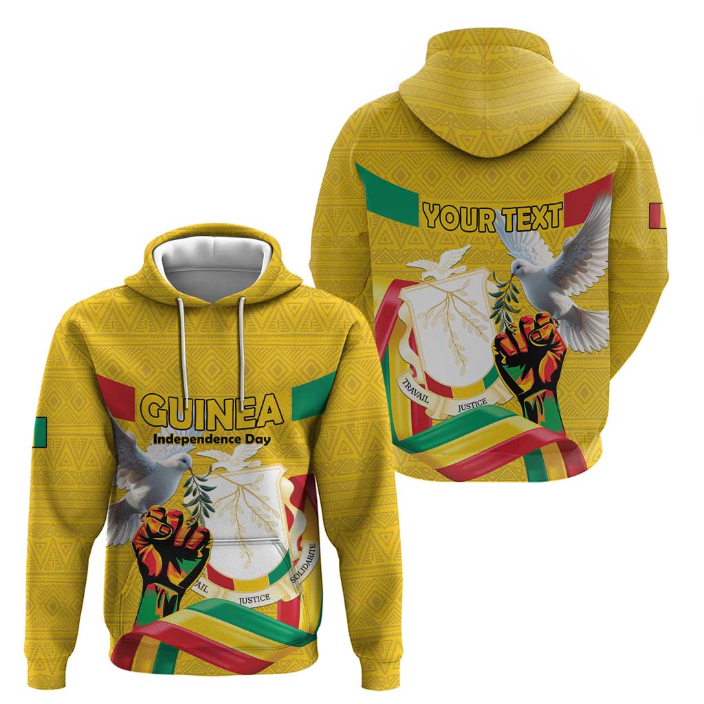 Personalized Guinea Independence Day Zip Hoodie Coat Of Arms With African Pattern - Wonder Print Shop