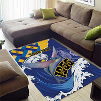 Personalised Barbados Independence Day Area Rug Flying Fish Flag Pattern - Wonder Print Shop