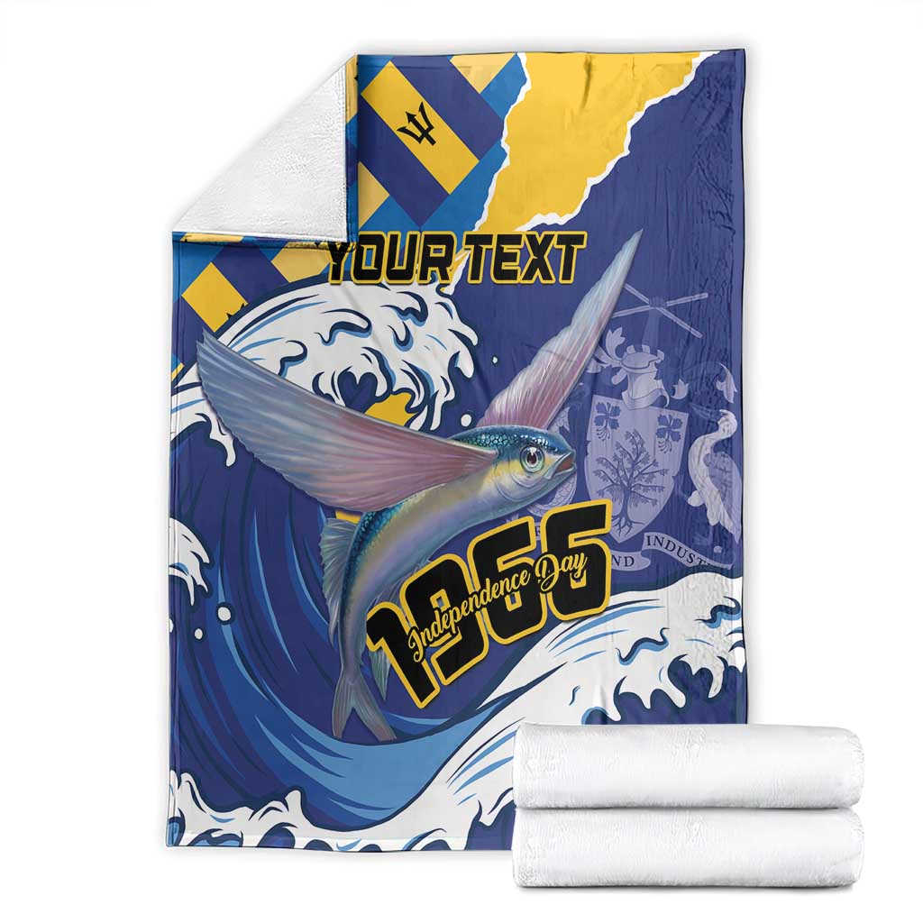 Personalised Barbados Independence Day Blanket Flying Fish Flag Pattern
