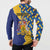 Personalised Barbados Independence Day Button Sweatshirt Flying Fish Flag Pattern - Wonder Print Shop