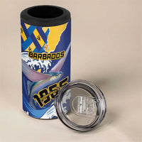 Personalised Barbados Independence Day 4 in 1 Can Cooler Tumbler Flying Fish Flag Pattern - Wonder Print Shop