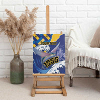 Personalised Barbados Independence Day Canvas Wall Art Flying Fish Flag Pattern - Wonder Print Shop