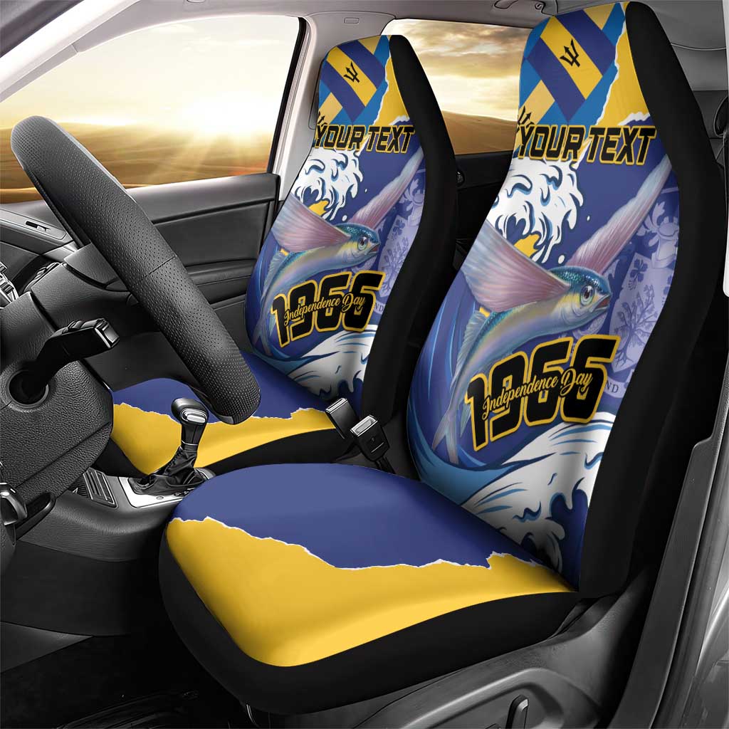 Personalised Barbados Independence Day Car Seat Cover Flying Fish Flag Pattern - Wonder Print Shop