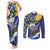 Personalised Barbados Independence Day Couples Matching Tank Maxi Dress and Long Sleeve Button Shirt Flying Fish Flag Pattern - Wonder Print Shop