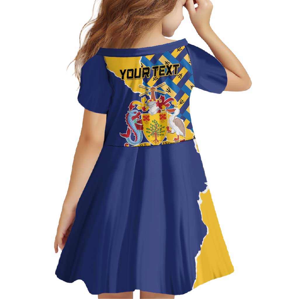 Personalised Barbados Independence Day Family Matching Off Shoulder Maxi Dress and Hawaiian Shirt Flying Fish Flag Pattern - Wonder Print Shop