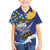 Personalised Barbados Independence Day Family Matching Off Shoulder Short Dress and Hawaiian Shirt Flying Fish Flag Pattern - Wonder Print Shop