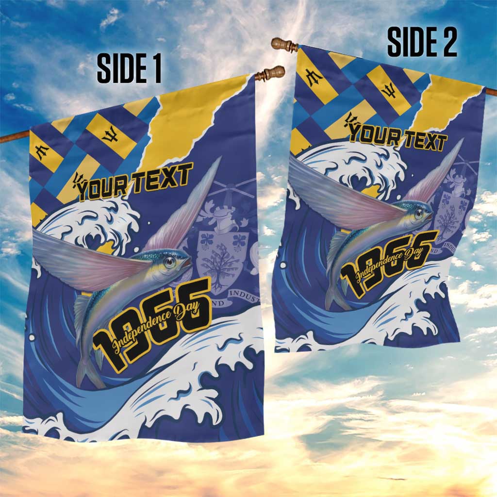 Personalised Barbados Independence Day Garden Flag Flying Fish Flag Pattern - Wonder Print Shop