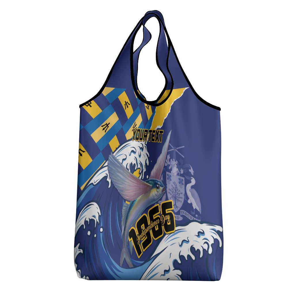 Personalised Barbados Independence Day Grocery Bag Flying Fish Flag Pattern