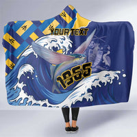 Personalised Barbados Independence Day Hooded Blanket Flying Fish Flag Pattern