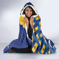 Personalised Barbados Independence Day Hooded Blanket Flying Fish Flag Pattern