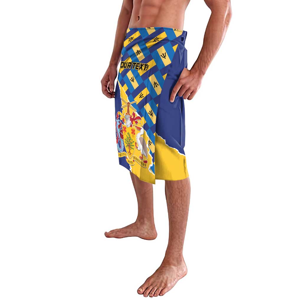 Personalised Barbados Independence Day Lavalava Flying Fish Flag Pattern - Wonder Print Shop