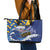 Personalised Barbados Independence Day Leather Tote Bag Flying Fish Flag Pattern - Wonder Print Shop