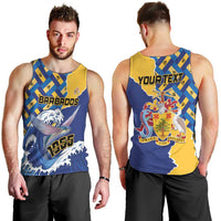 Personalised Barbados Independence Day Men Tank Top Flying Fish Flag Pattern - Wonder Print Shop