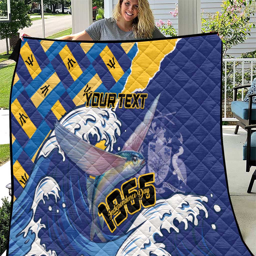 Personalised Barbados Independence Day Quilt Flying Fish Flag Pattern - Wonder Print Shop