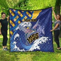 Personalised Barbados Independence Day Quilt Flying Fish Flag Pattern - Wonder Print Shop