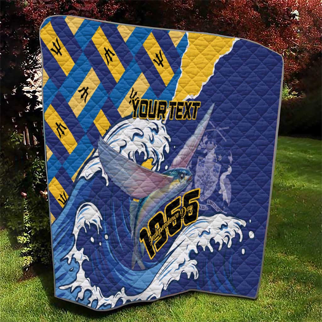 Personalised Barbados Independence Day Quilt Flying Fish Flag Pattern - Wonder Print Shop
