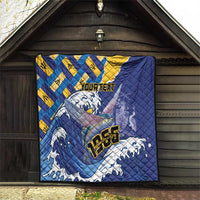Personalised Barbados Independence Day Quilt Flying Fish Flag Pattern - Wonder Print Shop