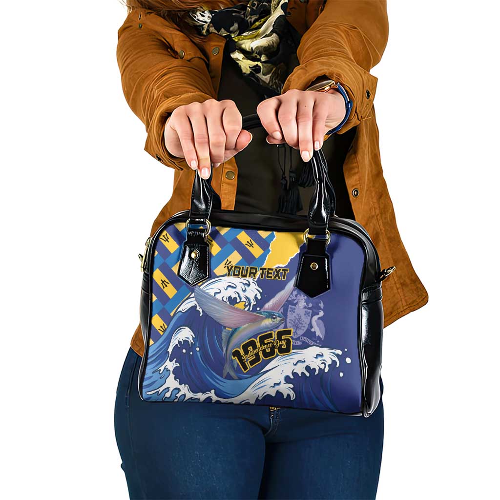 Personalised Barbados Independence Day Shoulder Handbag Flying Fish Flag Pattern