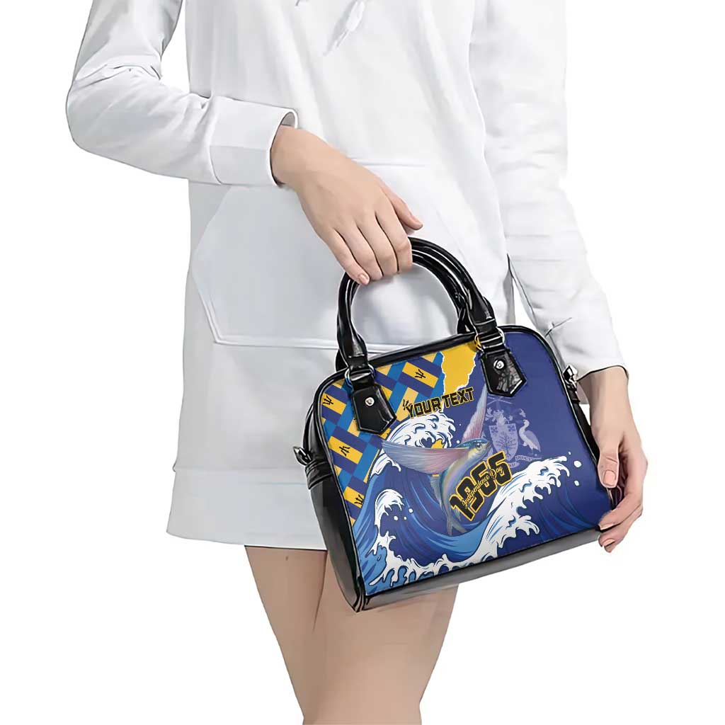 Personalised Barbados Independence Day Shoulder Handbag Flying Fish Flag Pattern