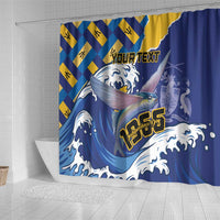 Personalised Barbados Independence Day Shower Curtain Flying Fish Flag Pattern