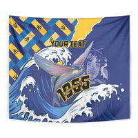 Personalised Barbados Independence Day Tapestry Flying Fish Flag Pattern - Wonder Print Shop