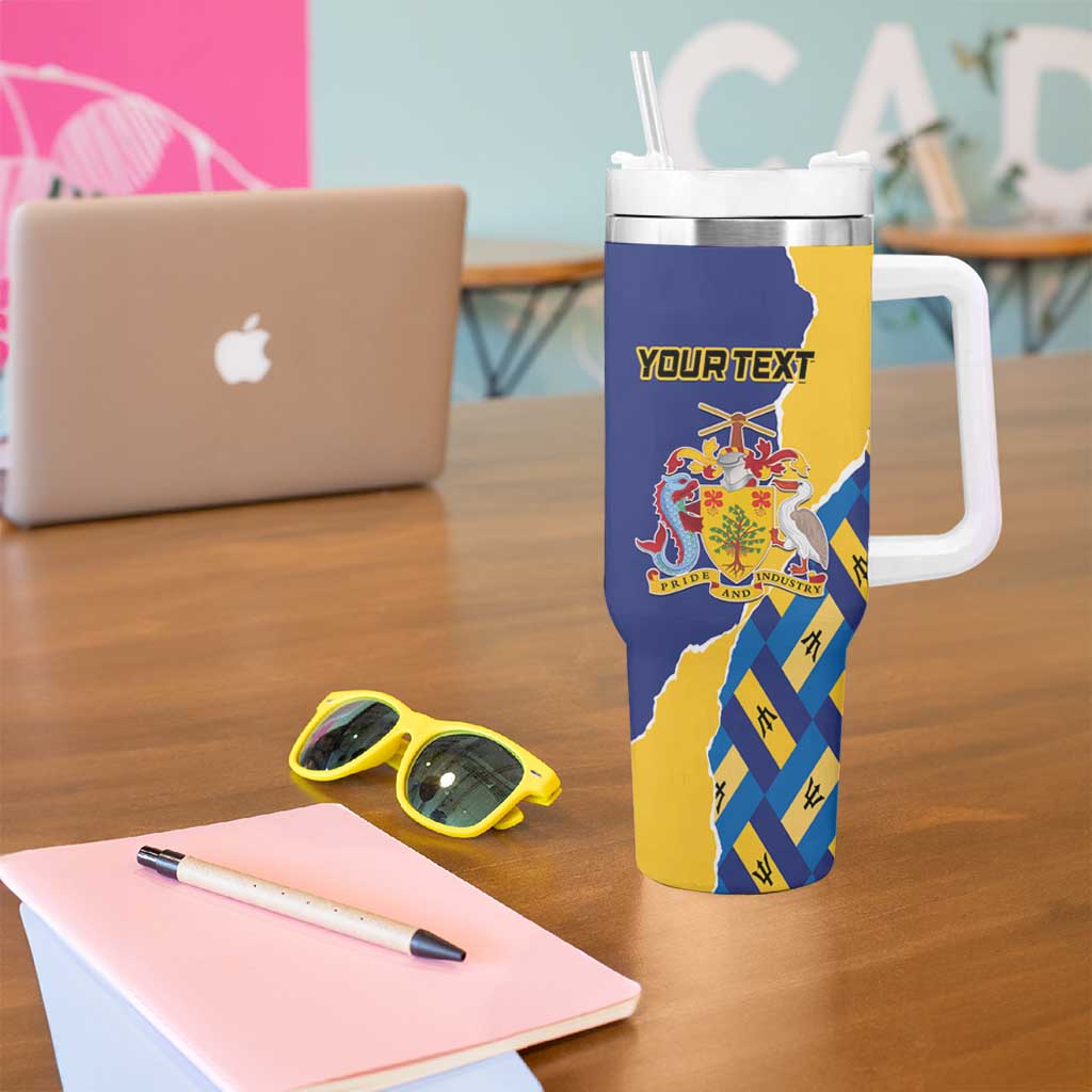 Personalised Barbados Independence Day Tumbler With Handle Flying Fish Flag Pattern - Wonder Print Shop