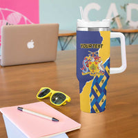 Personalised Barbados Independence Day Tumbler With Handle Flying Fish Flag Pattern - Wonder Print Shop